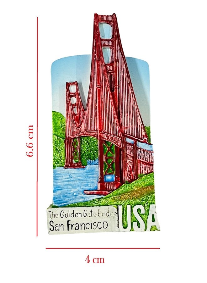 Moira 3D Resin Magnet for Fridge Decoration Travel Souvenir USA Golden Gate Bridge - Image 3